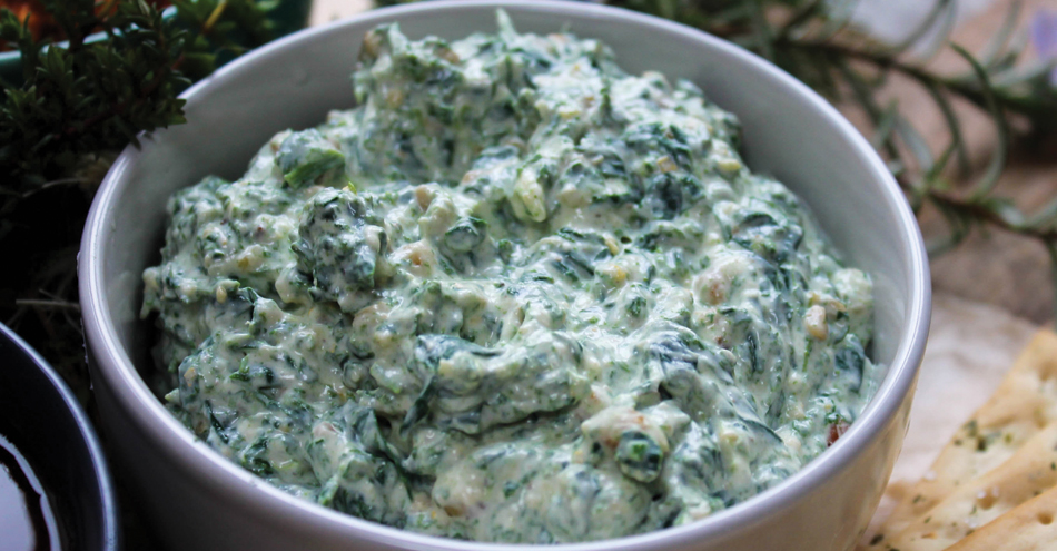 Classic Creamy Spinach Dip with a Fraction of the Calories and Fat