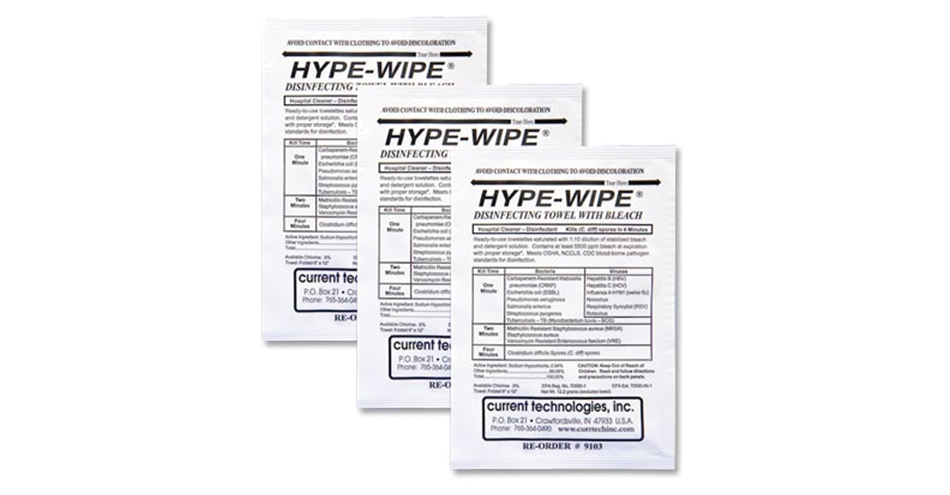 Hype-Wipe Towelettes Approved to Kill C. Diff in Four Minutes
