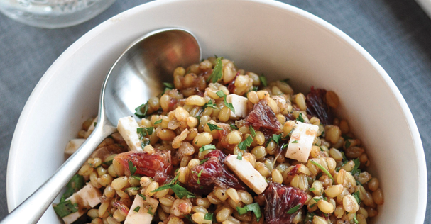 Wheat Berry Salad with Blood Oranges, Feta, and Red Onion Vinaigrette