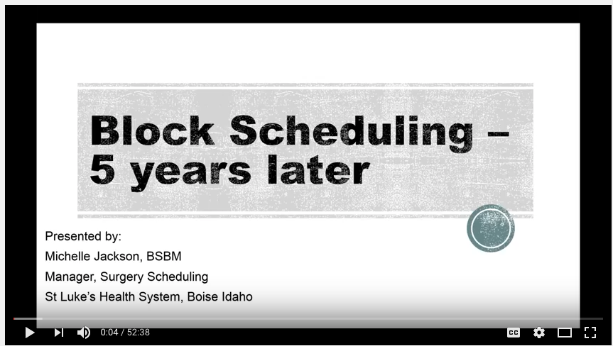 First OR Today Webinar of 2017 Examines Block Scheduling