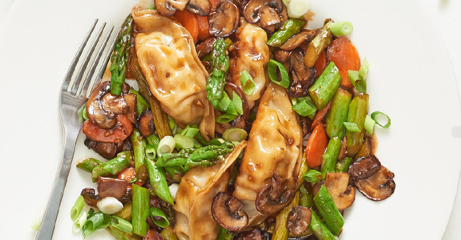 Dumplings are the perfect starch for a simple stir-fry