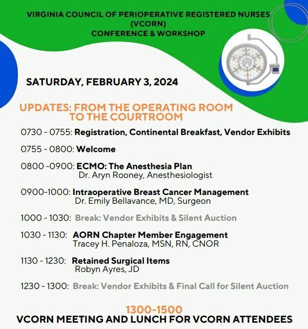 Virginia Council of periOperative Registered Nurses (VCORN) Conference and Workshop